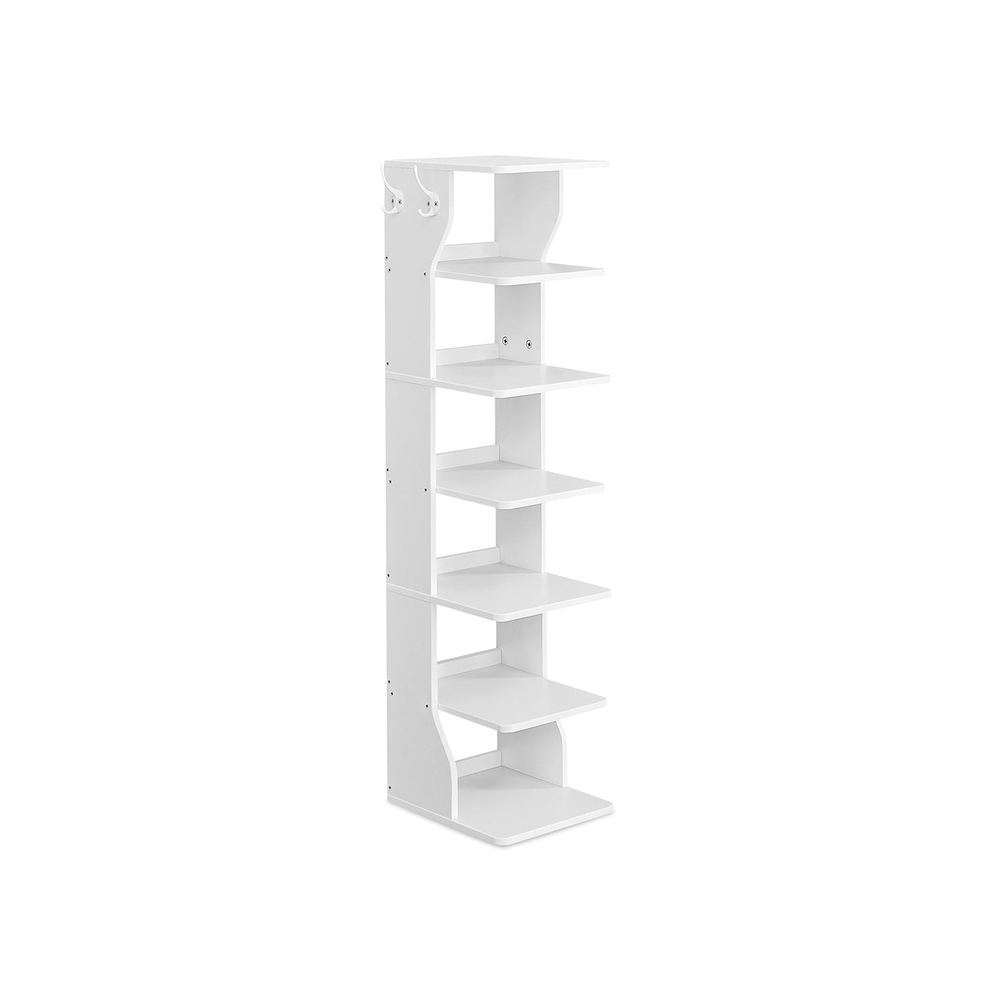 Schuhregal schmal mit 6 Ebenen weiß