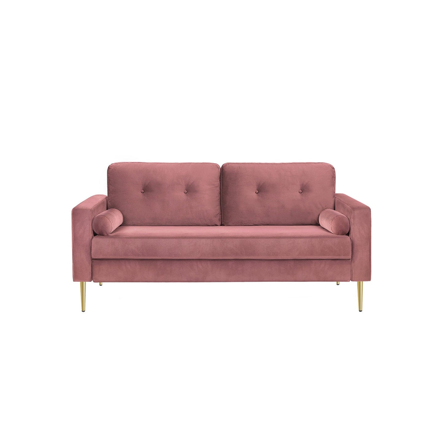 Couch mit Bezug aus Samt Rosa