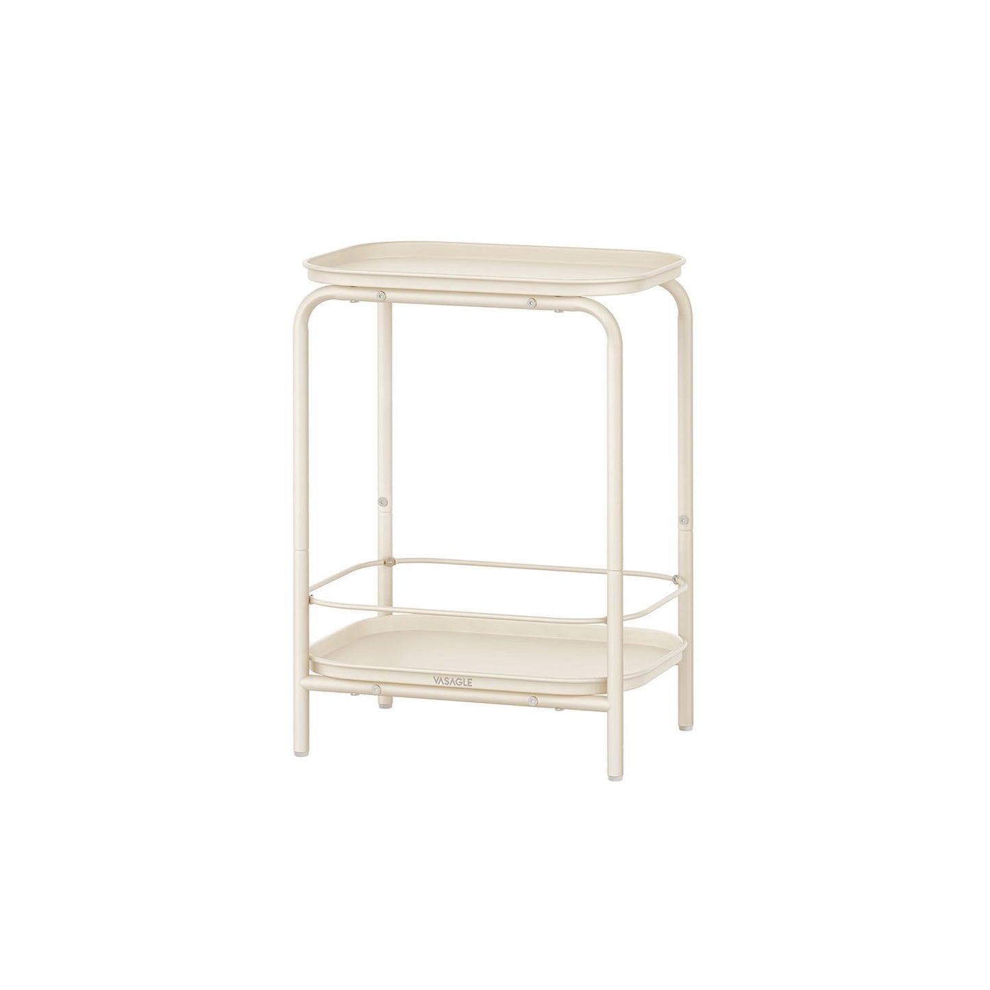 Beistelltisch mit 2 Ebenen modern cremeweiß