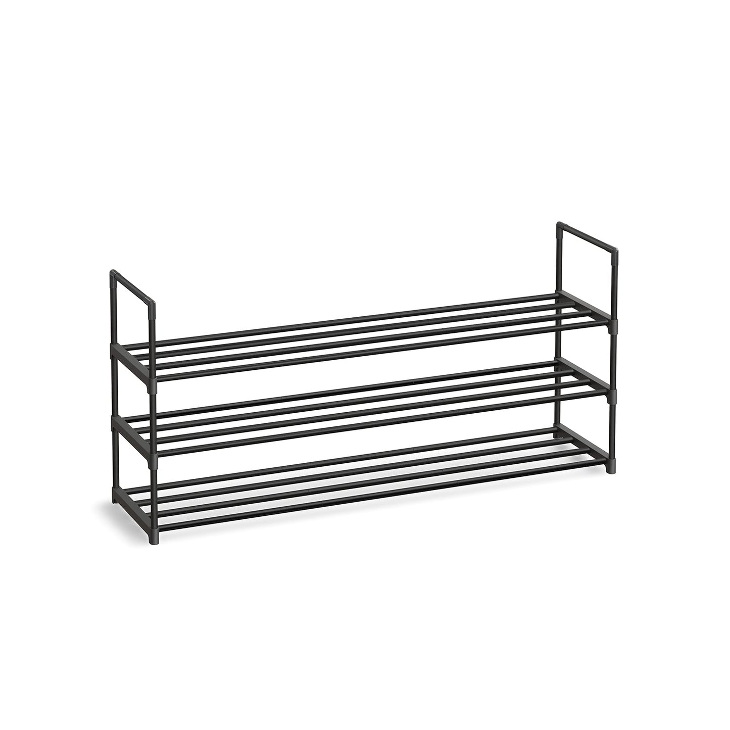 Schuhregal mit 3 Ebenen aus Metall 30 x 116 x 55 cm stapelbar