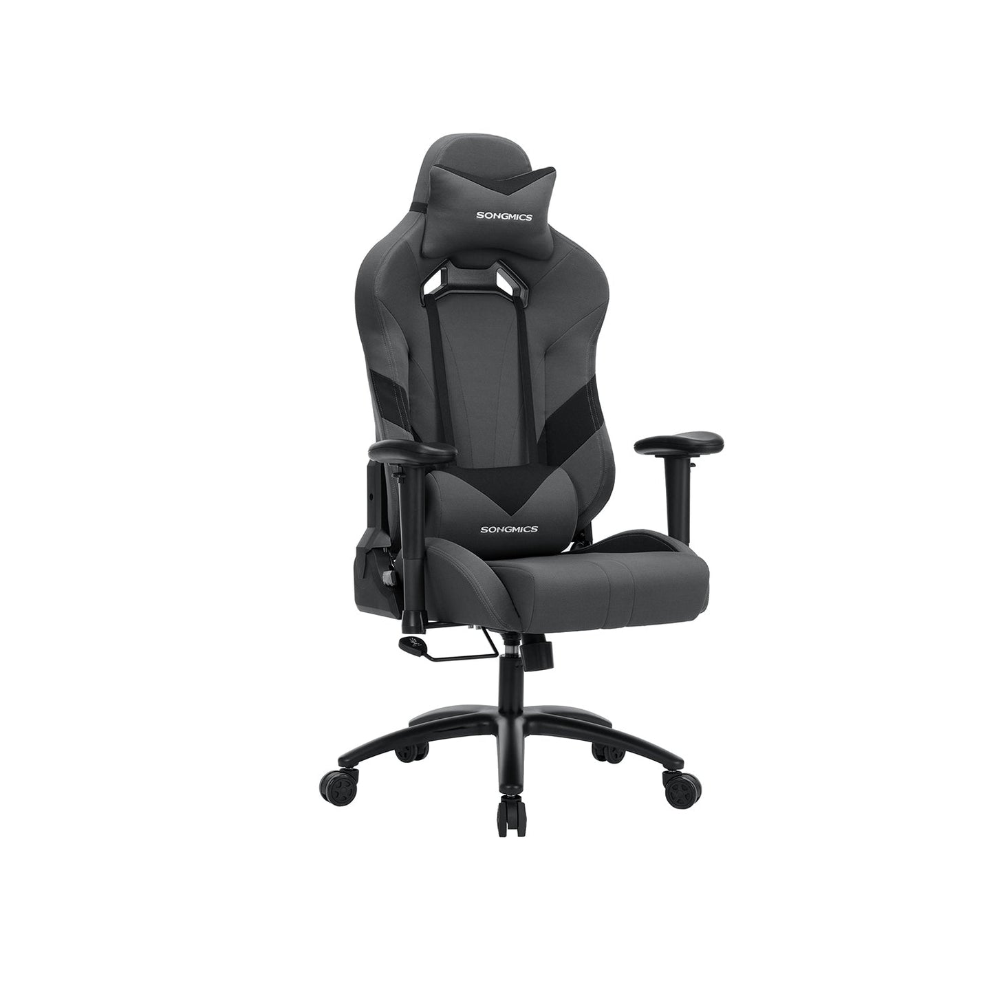 Gamingstuhl mit Lendenkissen Grau