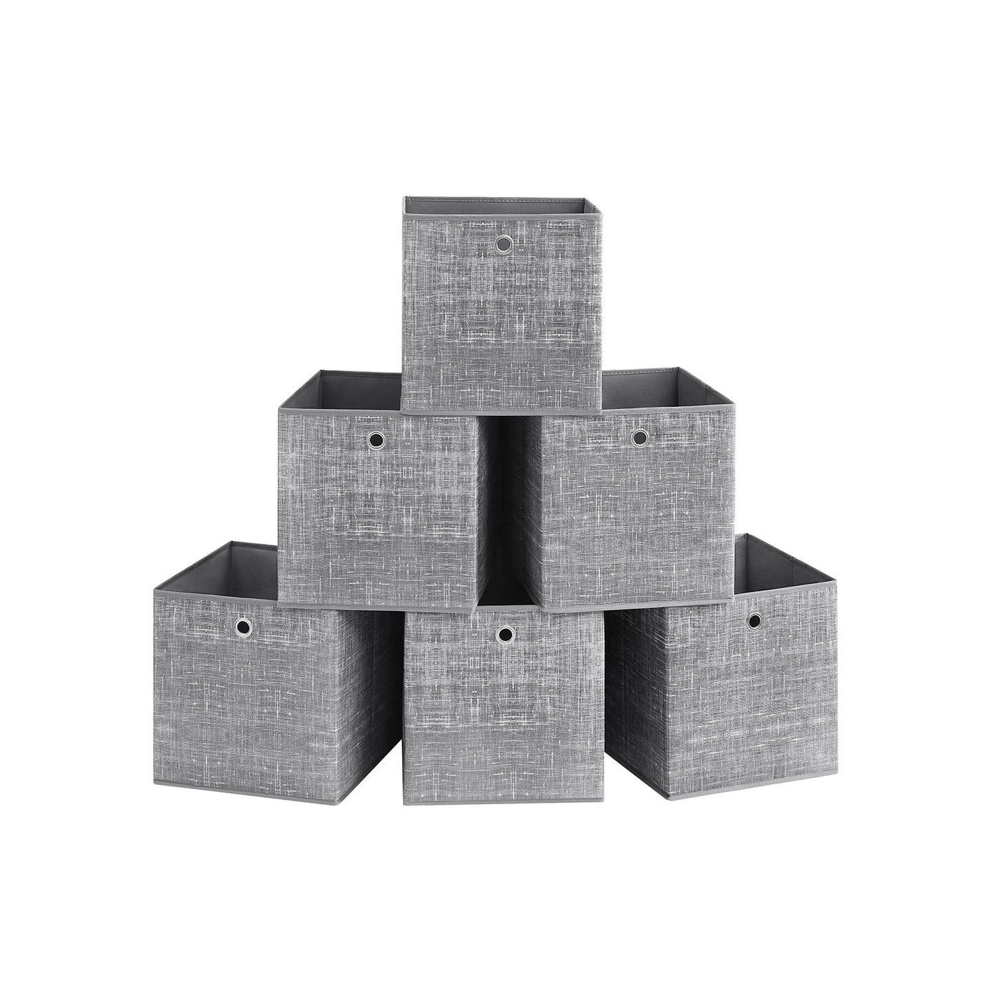 Aufbewahrungsbox 33cm 6er-Set grau meliert