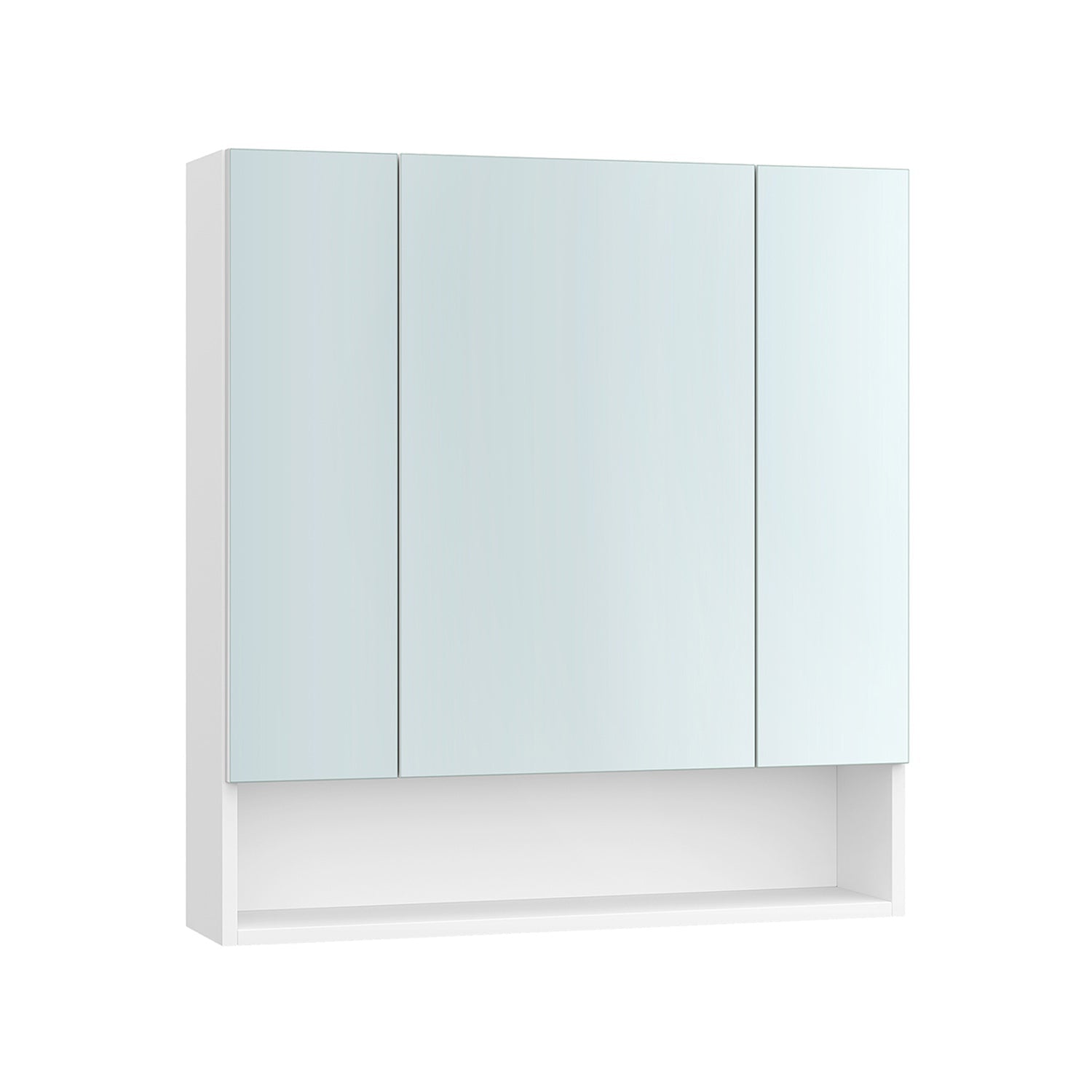 Badezimmerschrank mit 3 Türen 16,5 x 70 x 75 cm wolkenweiß