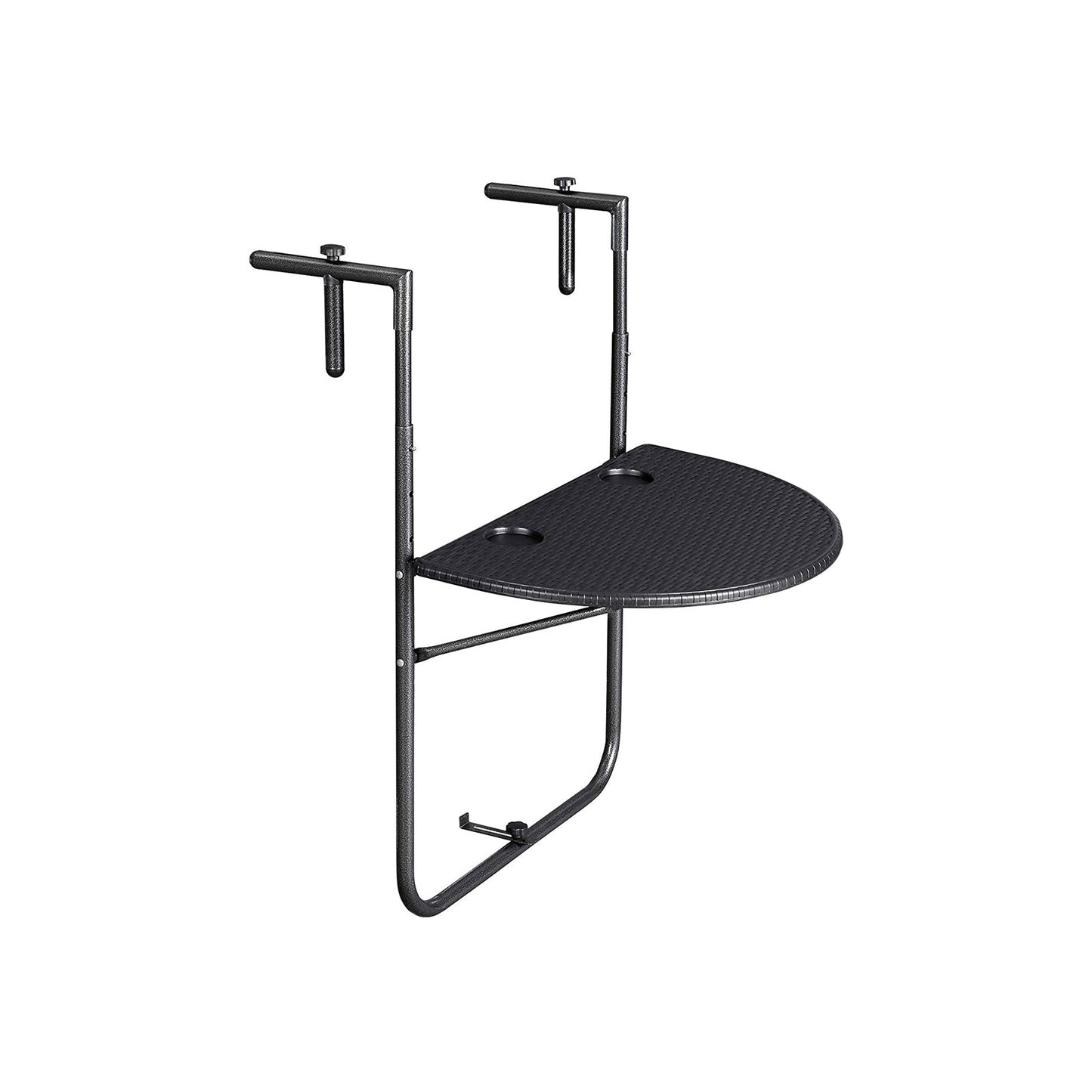 Balkonhängetisch Polyrattan Schwarz