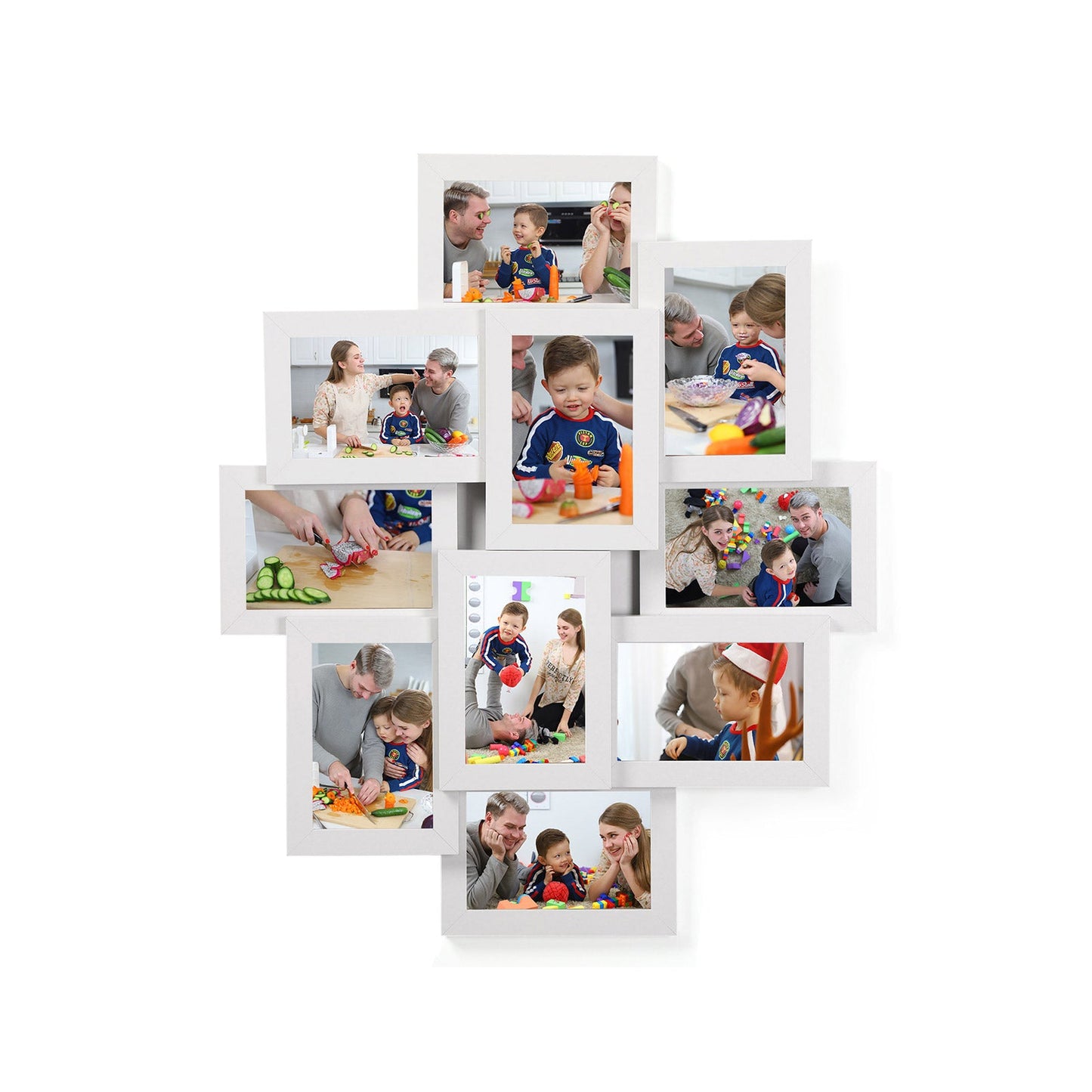 Bilderrahmencollage für 10 Fotos Weiß