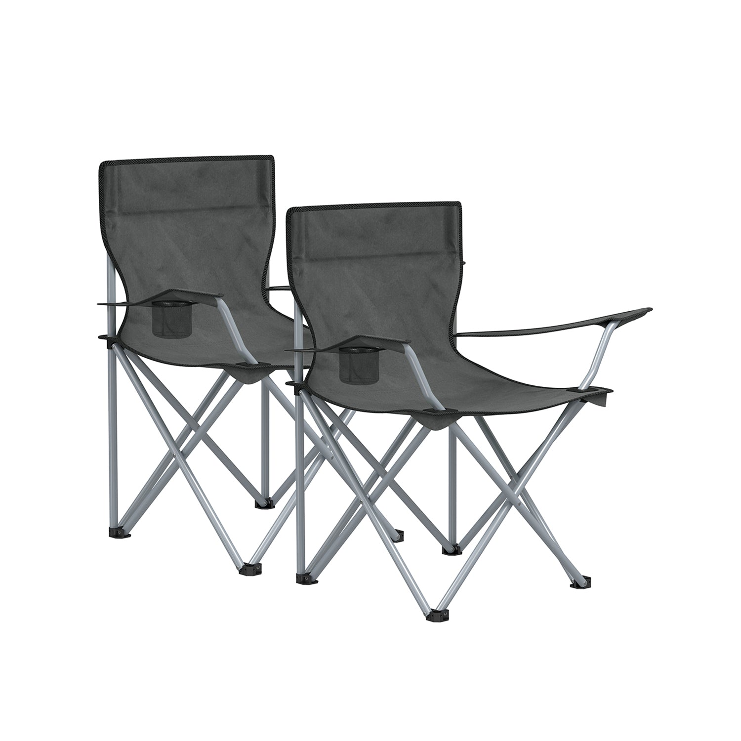 Campingstuhl 2er Set mit Armlehnen tragbar