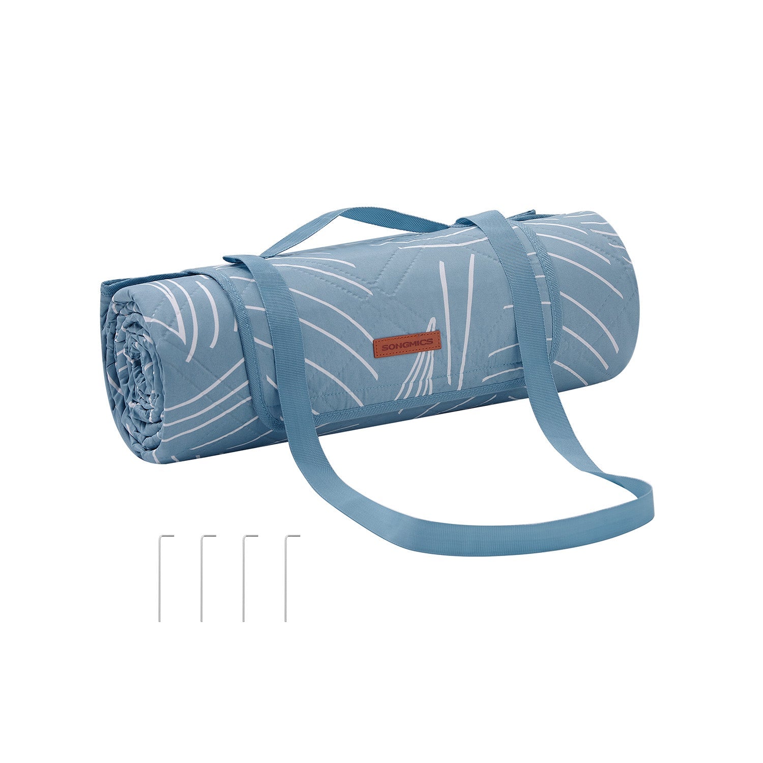 Picknickdecke 200 x 200 cm mit 4 Erdankern hellblau