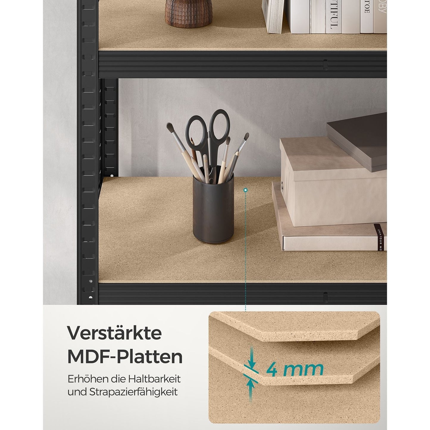 Lagerregale  2er Set, 200 x 100 x 50 cm schwarz