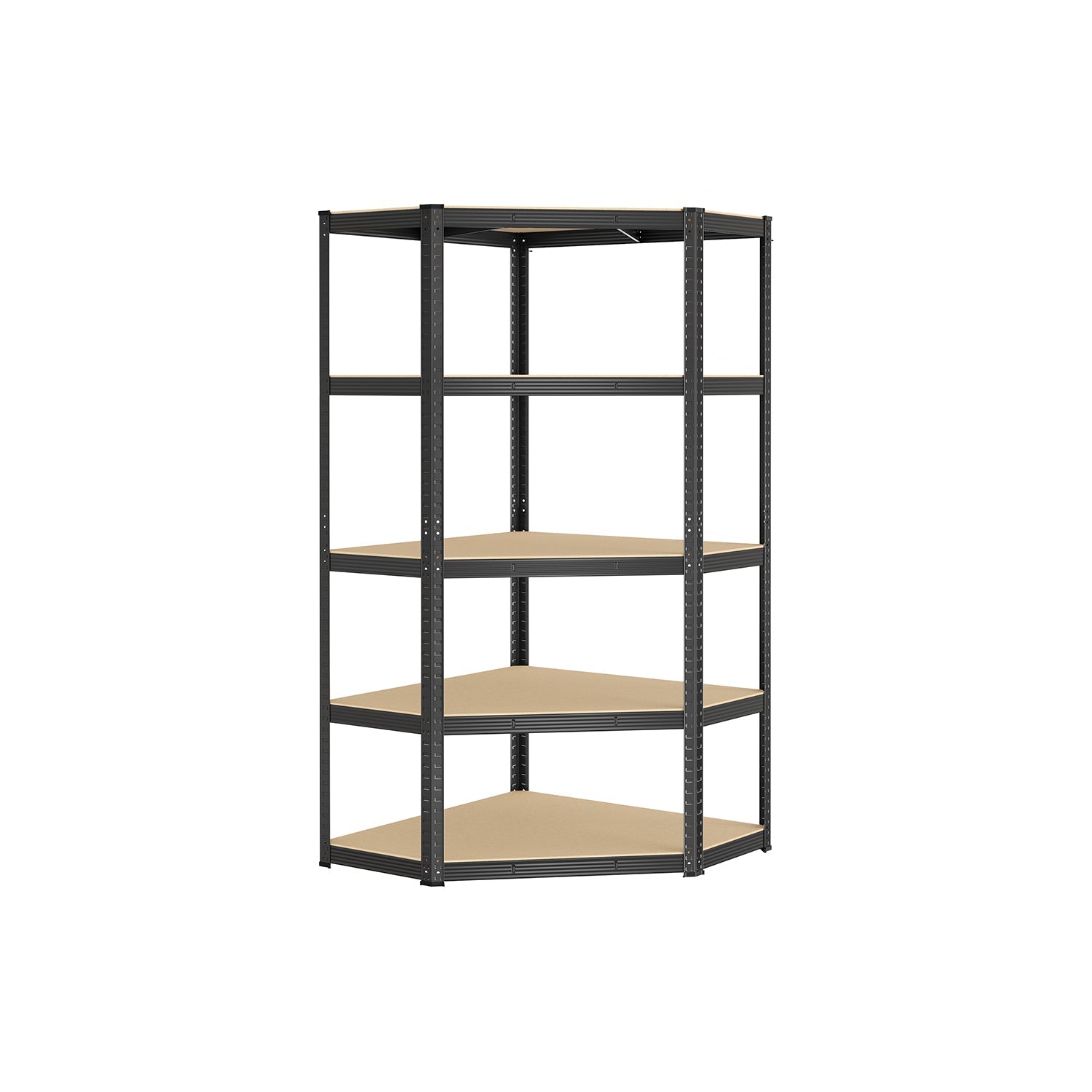 Eckregal bis 875 kg belastbar tintenschwarz-naturbeige