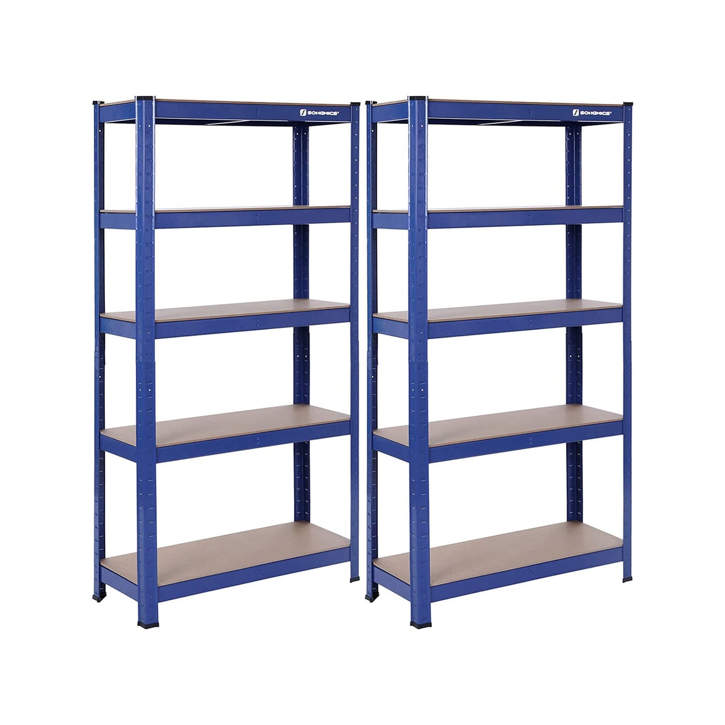 2er Set Schwerlast-Regal 150 cm hoch blau