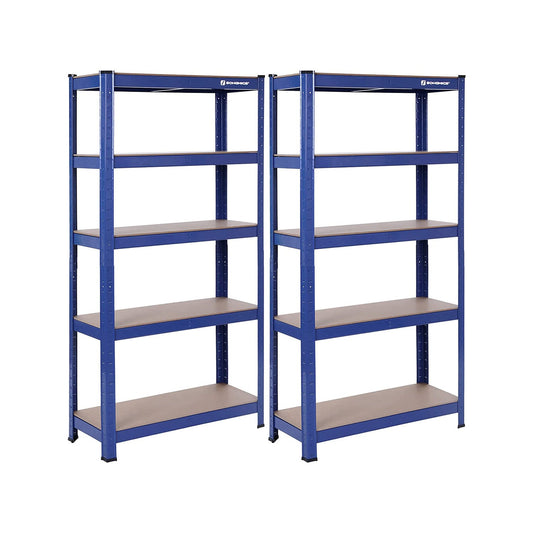2er Set Schwerlast-Regal 150 cm hoch blau