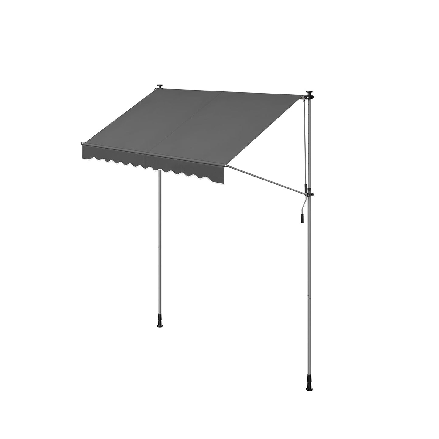 Klemmmarkise mit Handkurbel 250 x 120 cm anthrazit