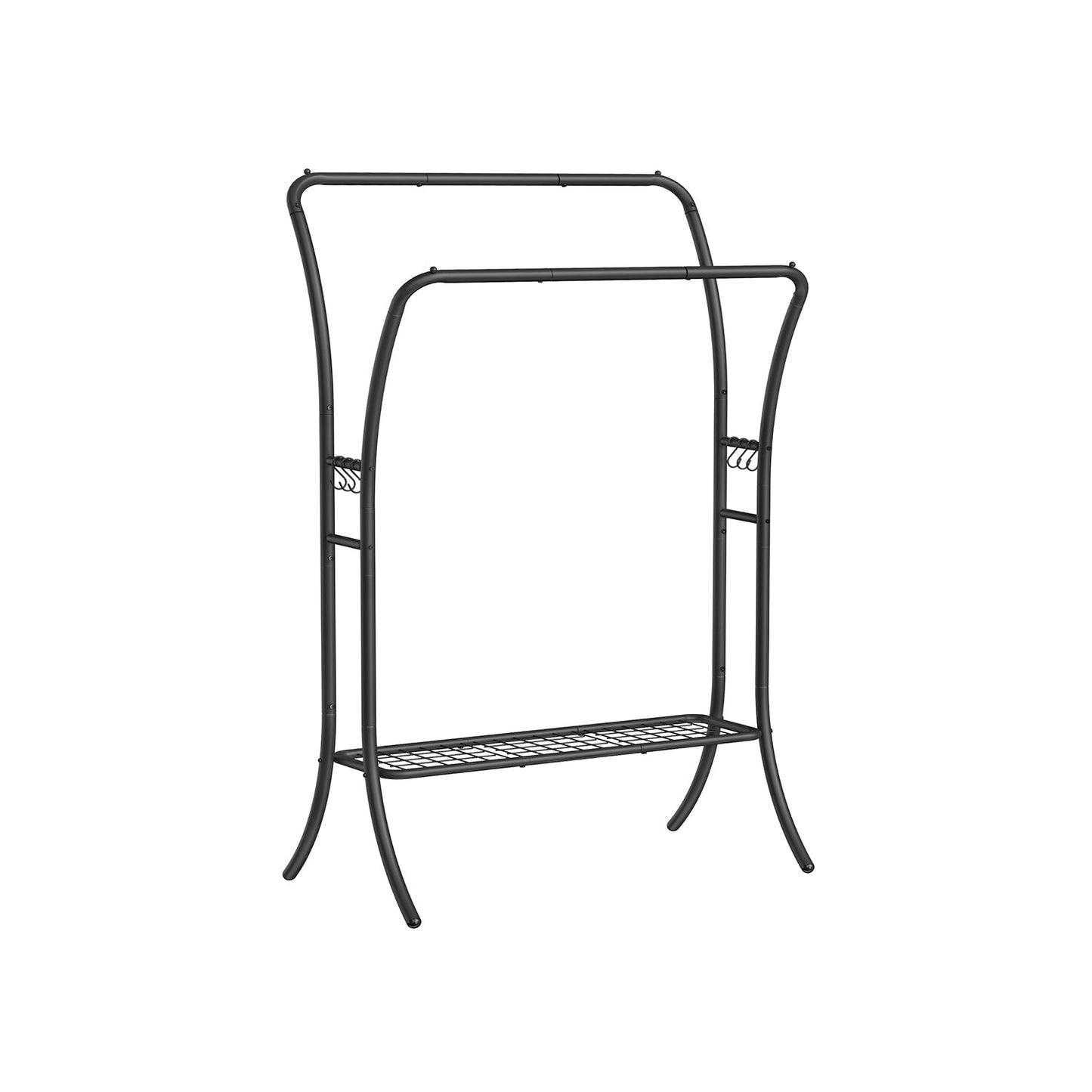 Garderobe aus Metall mit 6 Haken tintenschwarz