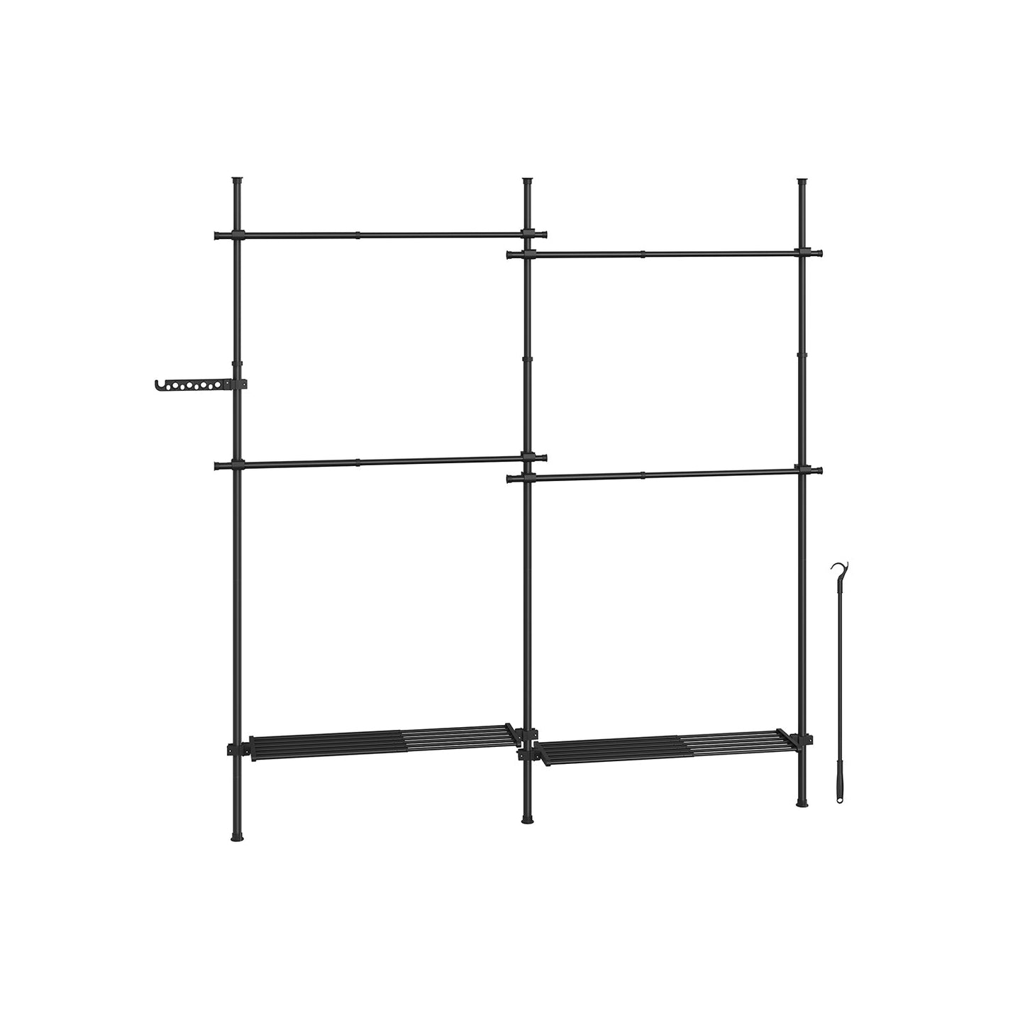 Kleiderständer 33,5 x (162-238) x (208-310) cm mattschwarz