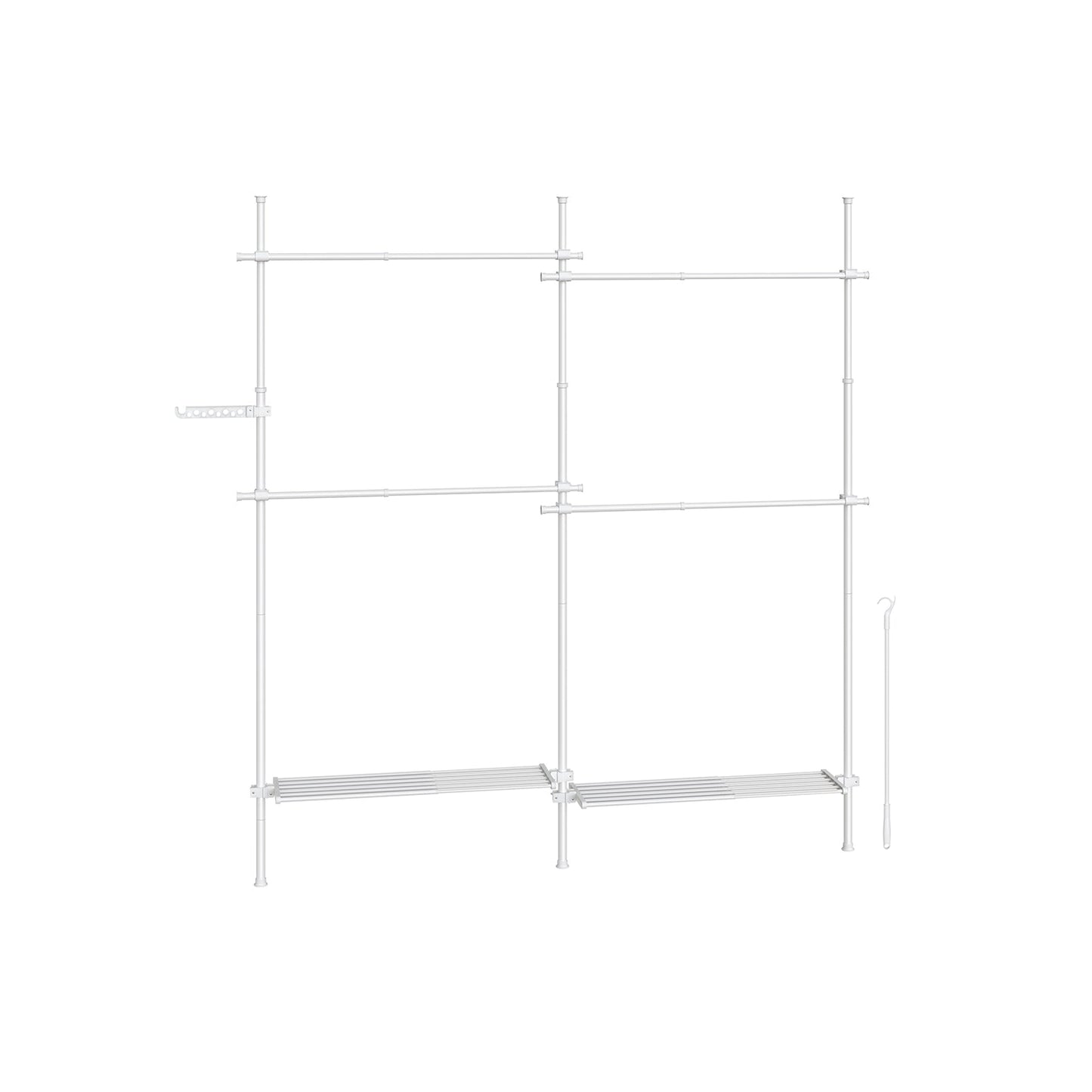 Kleiderständer 33,5 x (162-238) x (208-310) cm mattweiß