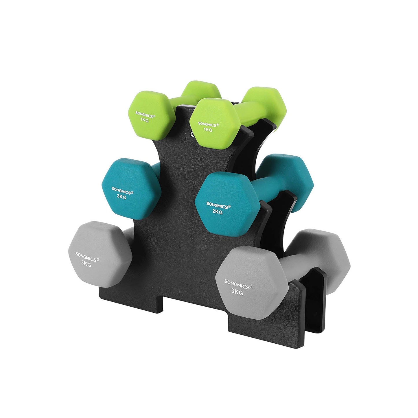 Hantel-Set 1, 2, 3 kg Grau-Grün