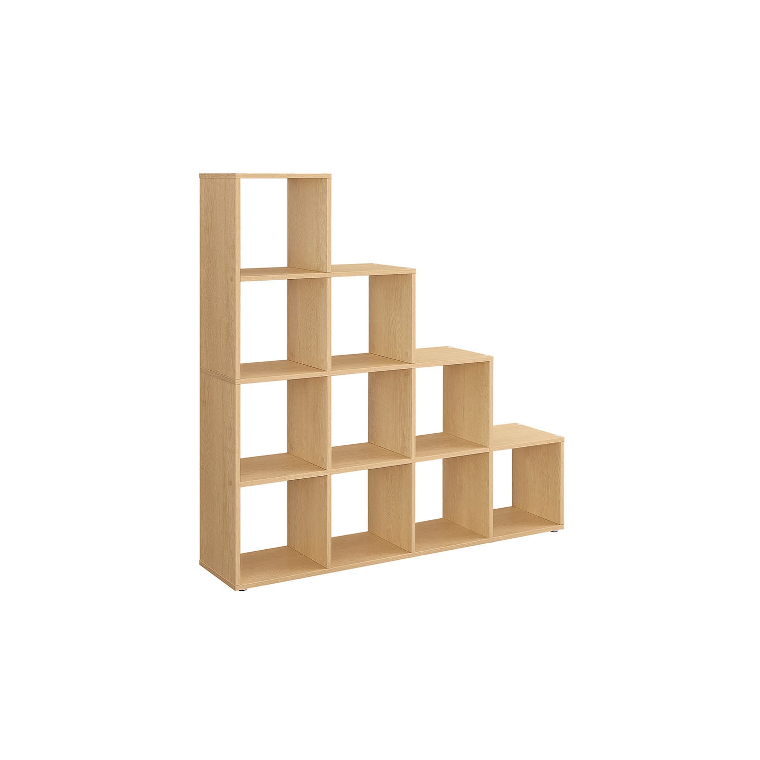 Bücherregal mit 10 Fächern 29 x 129,5 x 129,5 cm eichenbeige