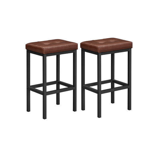 Barhocker 2er Set Barstühle 40 x 30 x 62 cm rückenfrei