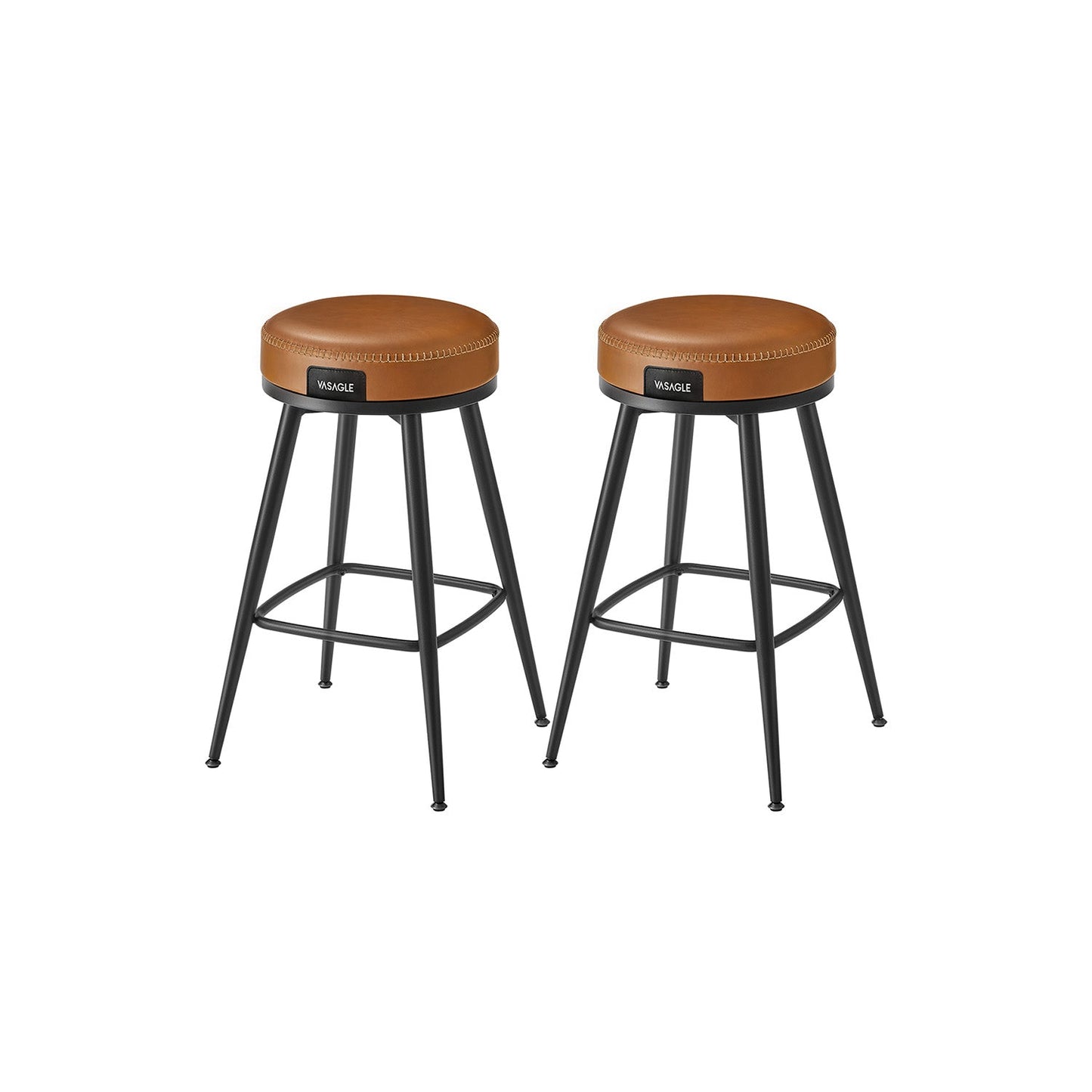 Barhocker 2er Set 65 cm hoch karamellbraun