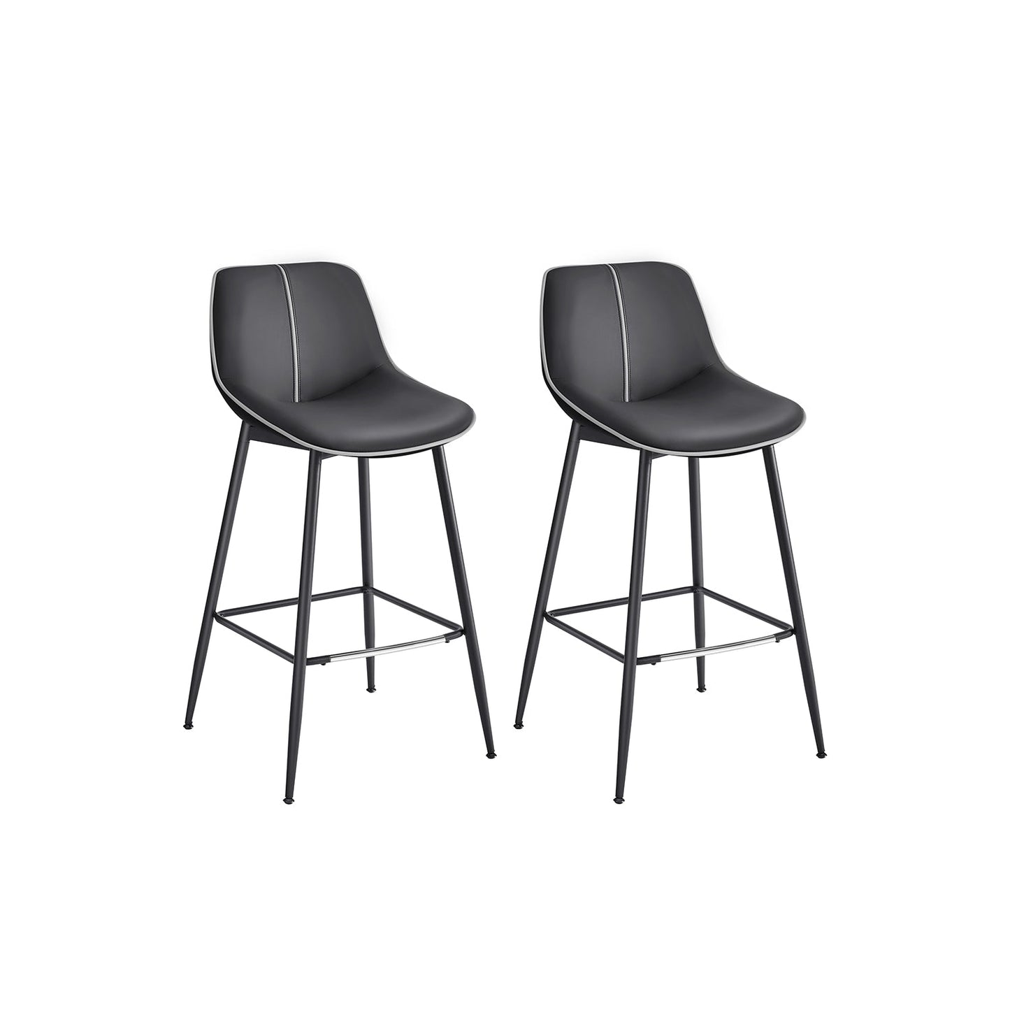 Barhocker 2er Set 73 cm hoch tintenschwarz