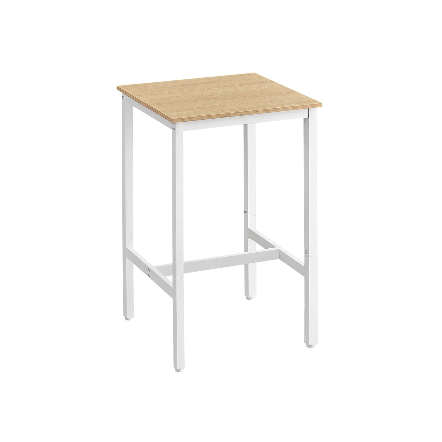 Bartisch mit Stahlgestell 60 x 60 x 92 cm eichenbeige-weiß