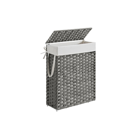 Wäschekorb aus synthetischem Rattan mit Deckel