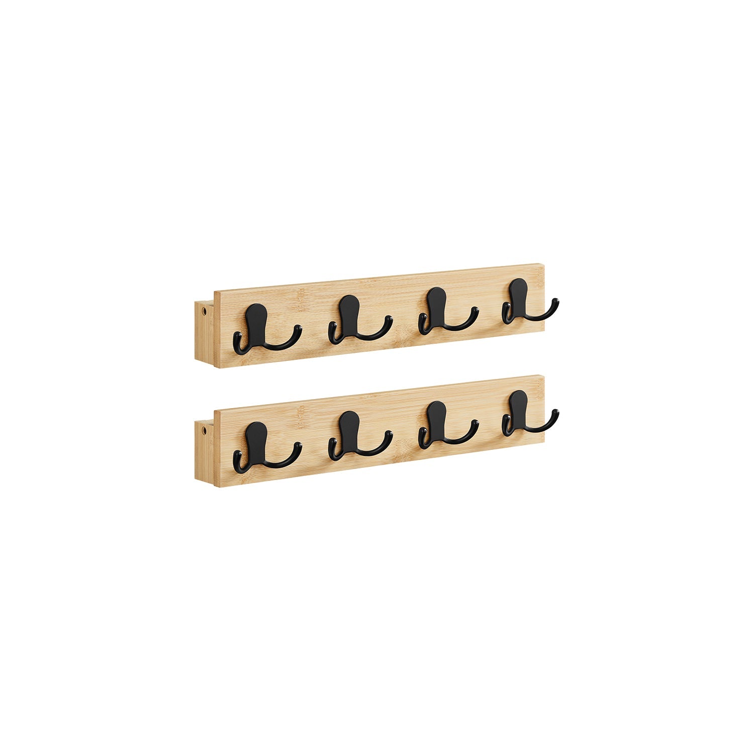 Wandgarderobe 2er Set mit 8 Doppelhaken naturbeige