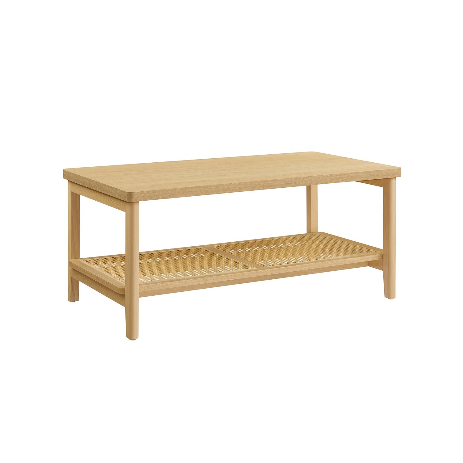 Couchtisch 2 Ebenen mit Stauraum Boho-Stil