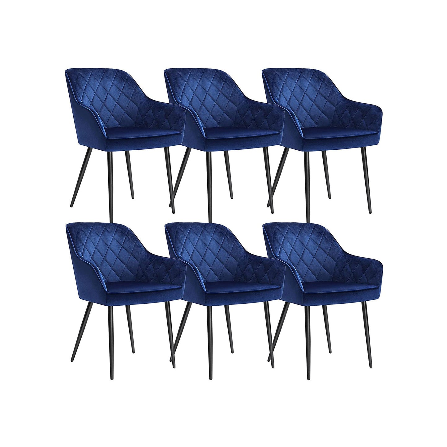 Esszimmerstühle mit Armlehnen 6er Set Blau