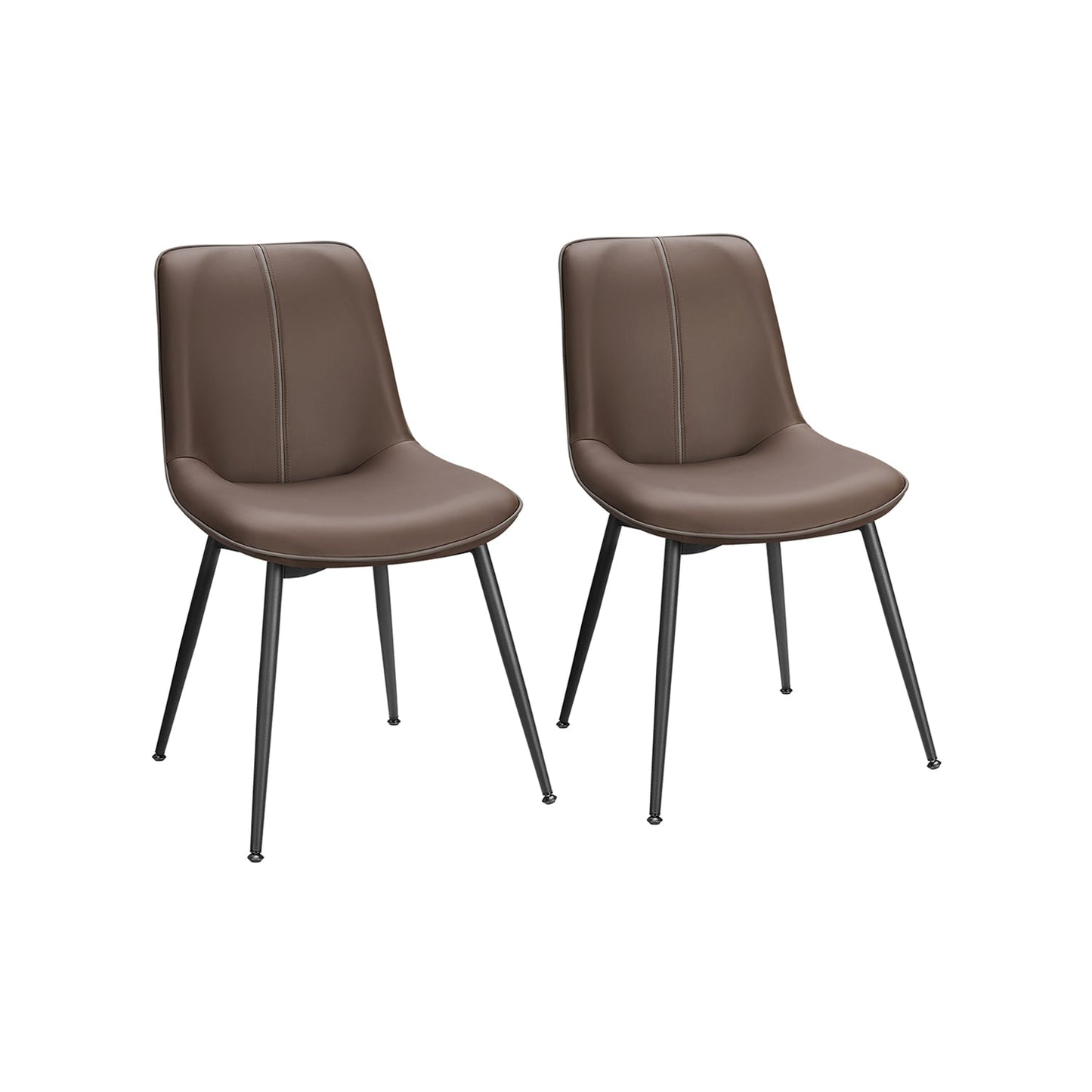 Esszimmerstuhl 2er Set mit Rückenlehne kastanienbraun