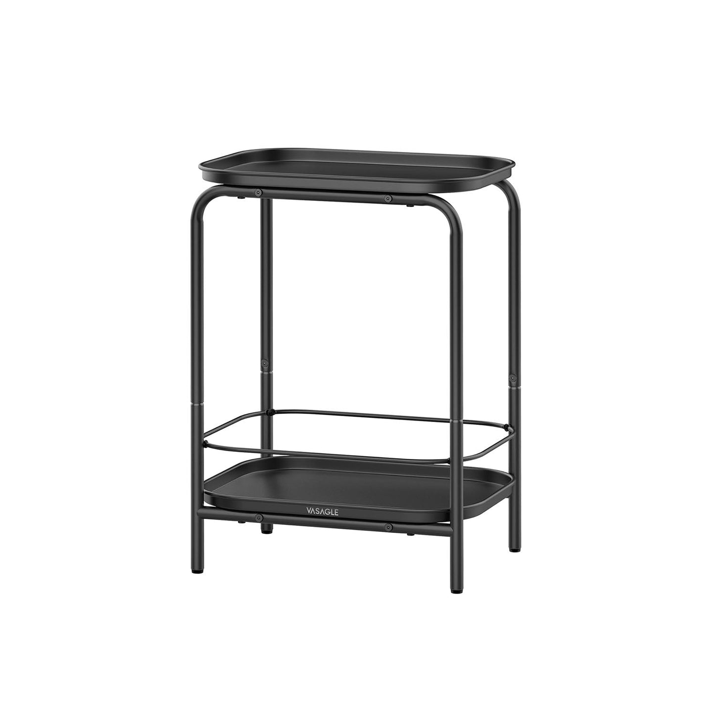 Beistelltisch mit 2 Ebenen modern tintenschwarz