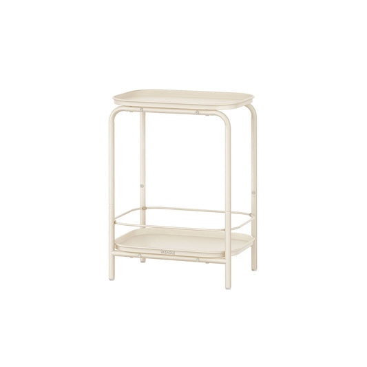 Beistelltisch mit 2 Ebenen modern cremeweiß