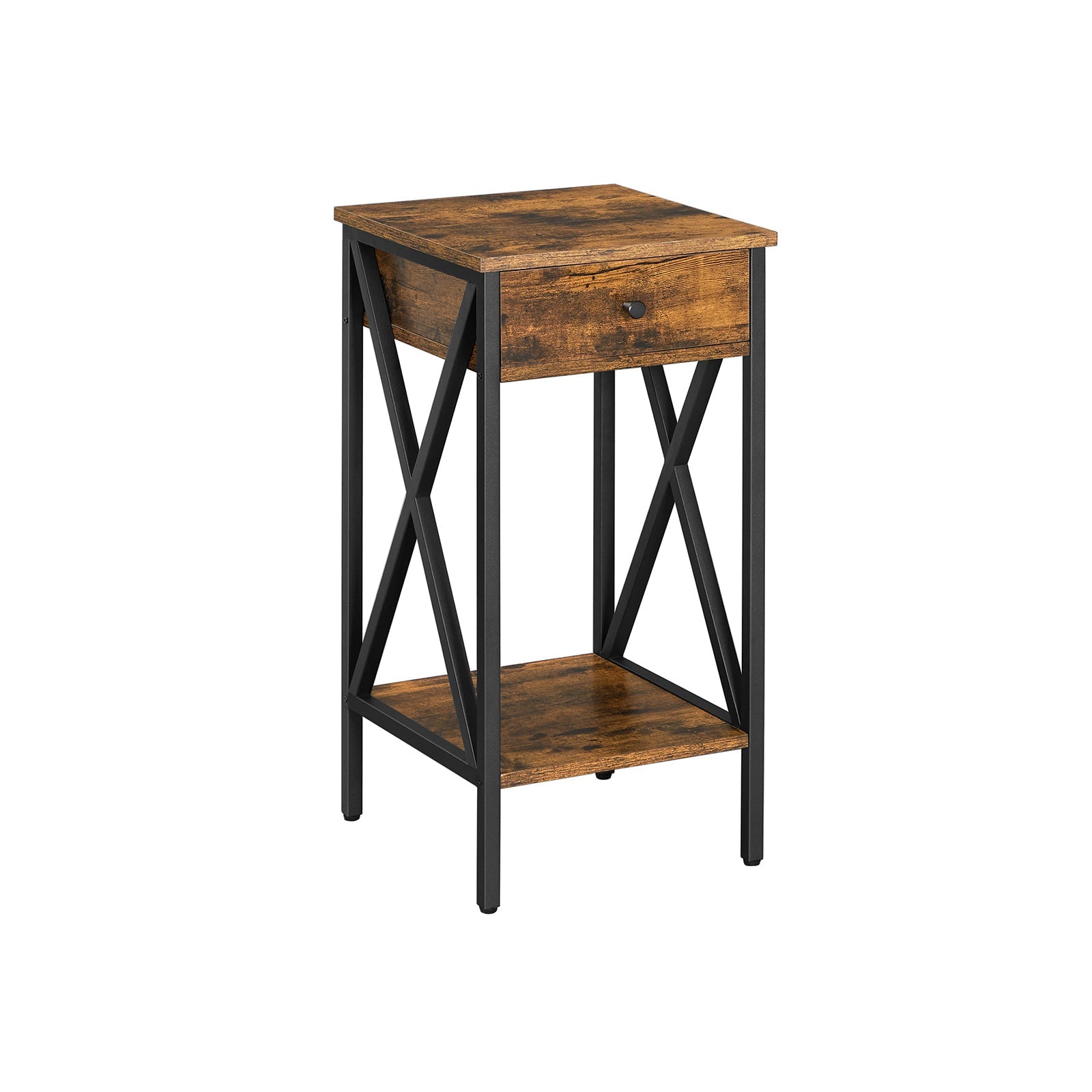 Nachttisch Beistelltisch vintagebraun-schwarz