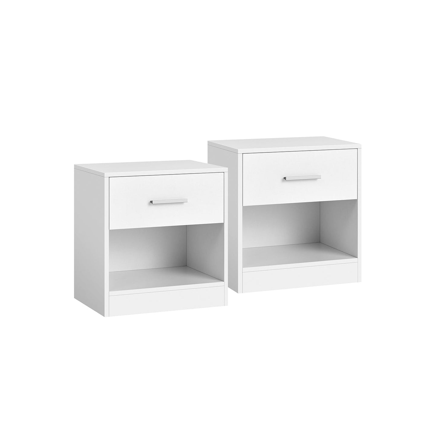 Nachttisch 2er Set naturbeige-klassikweiß