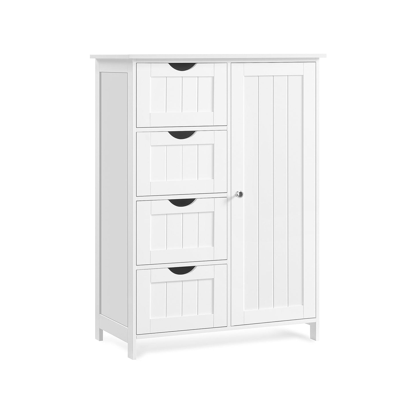 Schmaler Badschrank mit 4 Schubladen wolkenweiß