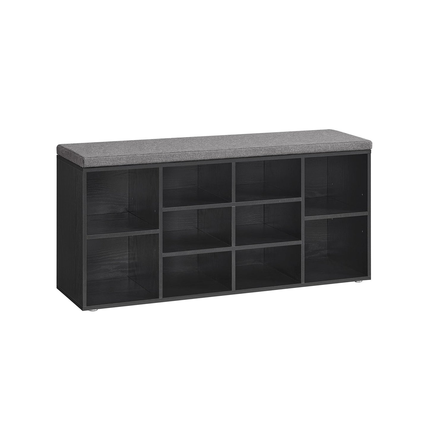 Schuhregal mit Sitzfläche 30 x 104 x 48 cm ebenholzschwarz
