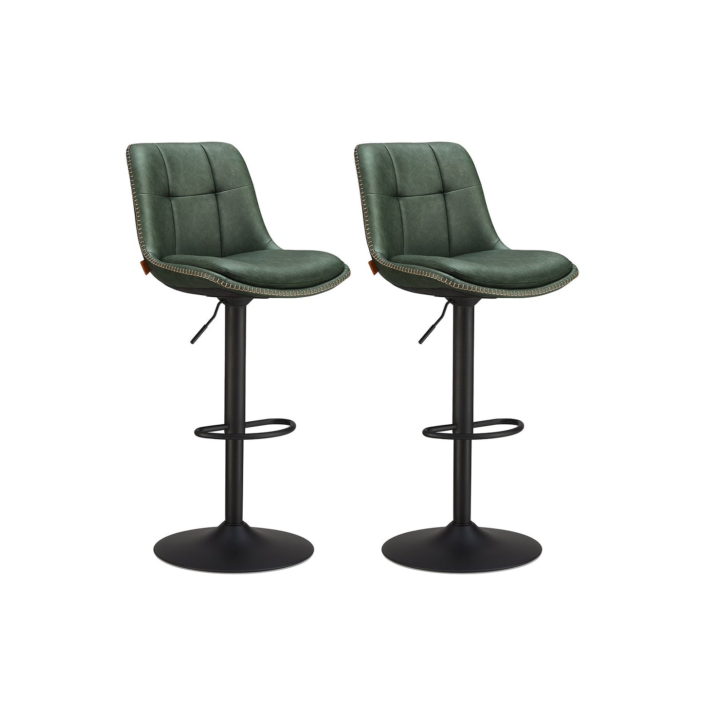 Barhocker 2er Set mit Rückenlehne waldgrün