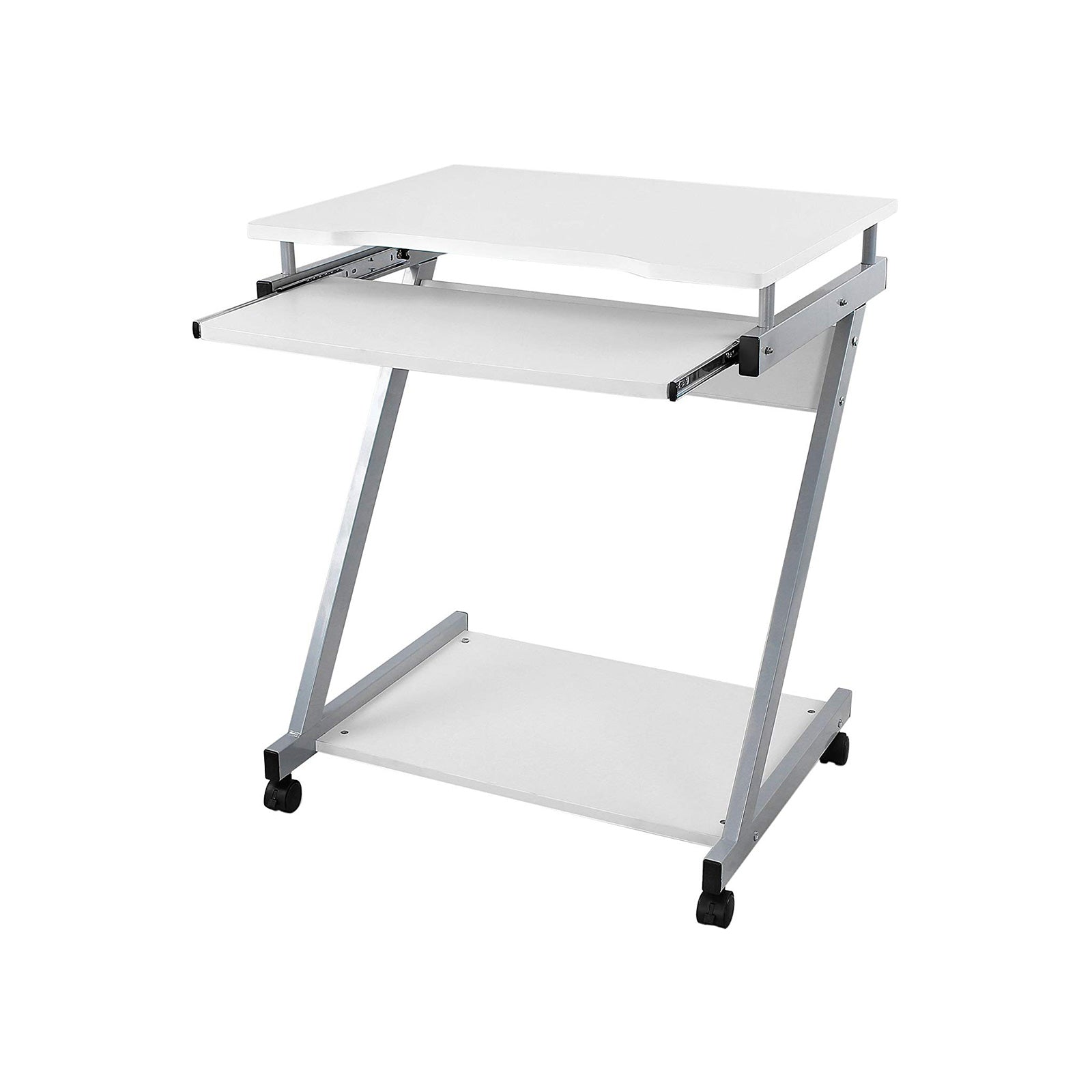 Mobiler Schreibtisch 60 x 48 cm Z-Form Weiß