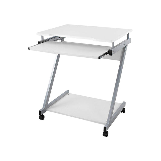 Mobiler Schreibtisch 60 x 48 cm Z-Form Weiß