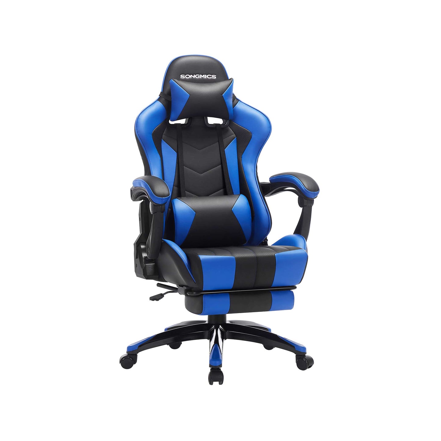 Gamingstuhl mit Fußstütze Schwarz-Blau