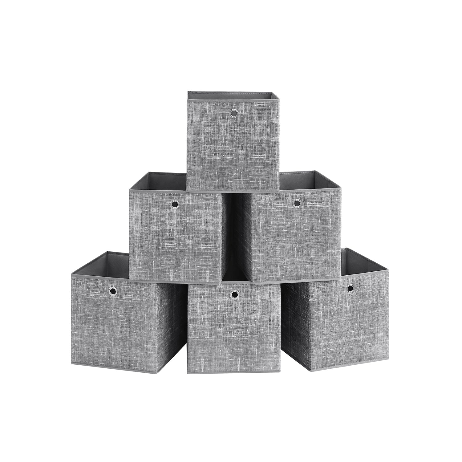 Aufbewahrungsbox 33cm 6er-Set grau meliert