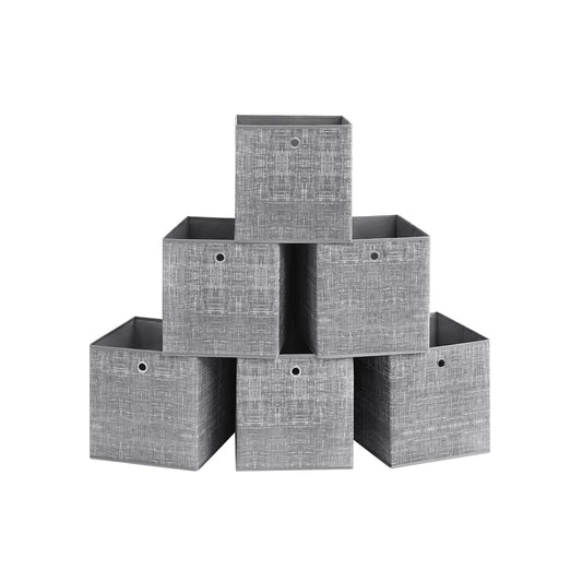 Aufbewahrungsbox 33cm 6er-Set grau meliert